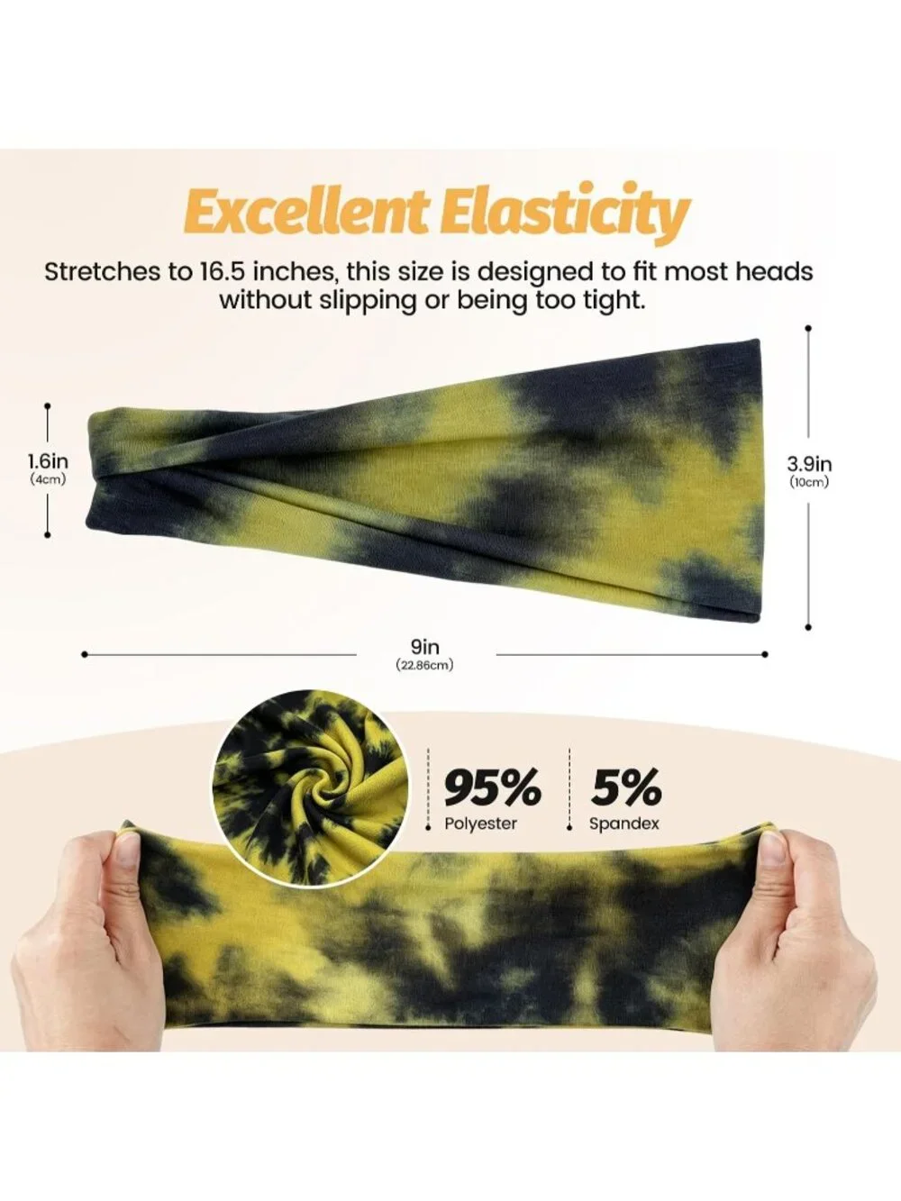 Women X-Colorful-1-8 Stretchy 6 Pack Headbands Yoga Sweatband Hair Accessories